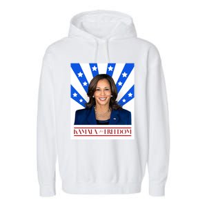 Kamala For Freedom 2024 Madam Vice President Gift Garment-Dyed Fleece Hoodie