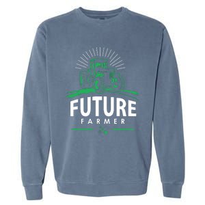 Kids Future Farmer Kids Boy Girl Rural Tractor Farm Tee Garment-Dyed Sweatshirt