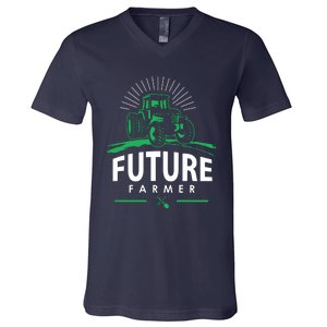 Kids Future Farmer Kids Boy Girl Rural Tractor Farm Tee V-Neck T-Shirt