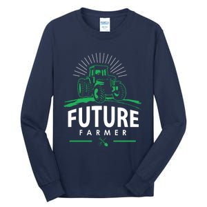 Kids Future Farmer Kids Boy Girl Rural Tractor Farm Tee Tall Long Sleeve T-Shirt