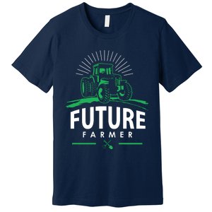 Kids Future Farmer Kids Boy Girl Rural Tractor Farm Tee Premium T-Shirt