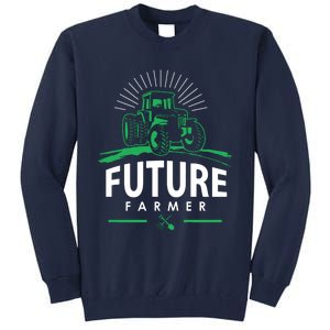 Kids Future Farmer Kids Boy Girl Rural Tractor Farm Tee Tall Sweatshirt