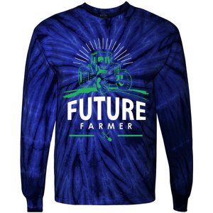 Kids Future Farmer Kids Boy Girl Rural Tractor Farm Tee Tie-Dye Long Sleeve Shirt