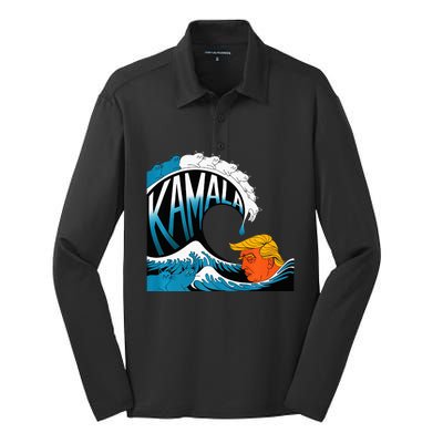 KamalaS Feline Force A Wave Trump CanT Escape Premium Silk Touch Performance Long Sleeve Polo