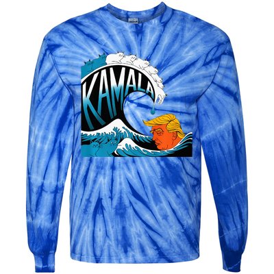 KamalaS Feline Force A Wave Trump CanT Escape Premium Tie-Dye Long Sleeve Shirt