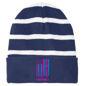 Kentucky Football Fan American Flag Striped Beanie with Solid Band