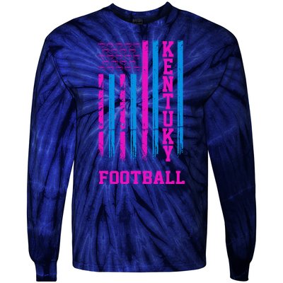 Kentucky Football Fan American Flag Tie-Dye Long Sleeve Shirt