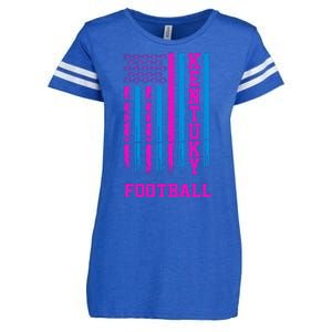 Kentucky Football Fan American Flag Enza Ladies Jersey Football T-Shirt