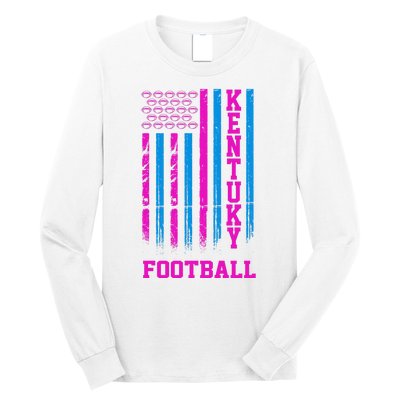 Kentucky Football Fan American Flag Long Sleeve Shirt