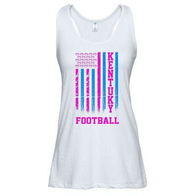 Kentucky Football Fan American Flag Ladies Essential Flowy Tank