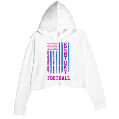 Kentucky Football Fan American Flag Crop Fleece Hoodie