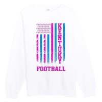 Kentucky Football Fan American Flag Premium Crewneck Sweatshirt