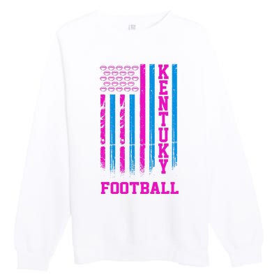 Kentucky Football Fan American Flag Premium Crewneck Sweatshirt