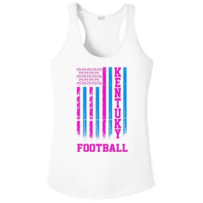 Kentucky Football Fan American Flag Ladies PosiCharge Competitor Racerback Tank