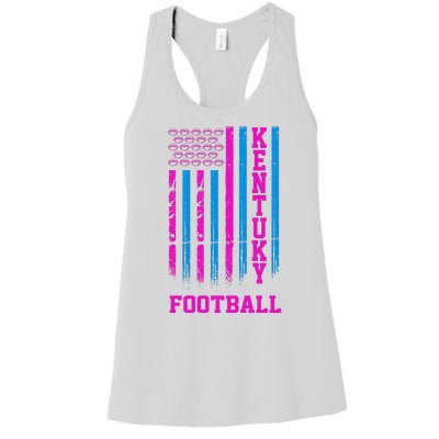 Kentucky Football Fan American Flag Women's Racerback Tank