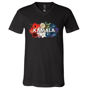 Kamala Floral Feminine First President V-Neck T-Shirt