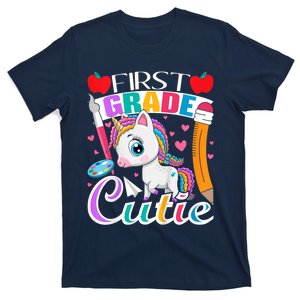 Kids First Grade Cutie First Day Of School Student Unicorn T-Shirt