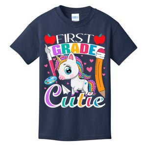 Kids First Grade Cutie First Day Of School Student Unicorn Kids T-Shirt