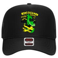 King Funny Gizzard The Lizard Gift Wizard High Crown Mesh Back Trucker Hat