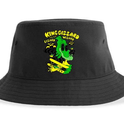 King Funny Gizzard The Lizard Gift Wizard Sustainable Bucket Hat