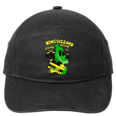 King Funny Gizzard The Lizard Gift Wizard 7-Panel Snapback Hat