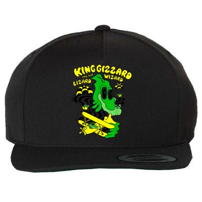 King Funny Gizzard The Lizard Gift Wizard Wool Snapback Cap