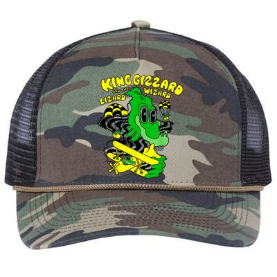 King Funny Gizzard The Lizard Gift Wizard Retro Rope Trucker Hat Cap