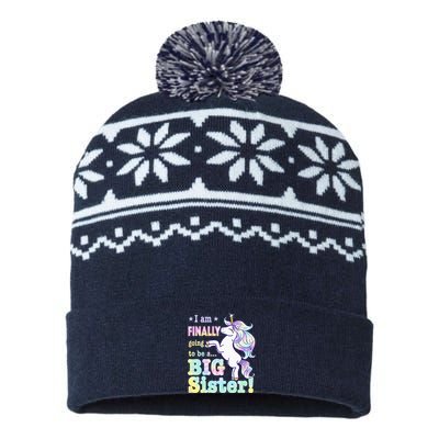 KidsIm Finally Going To Be A Big Sister Unicorn USA-Made Snowflake Beanie