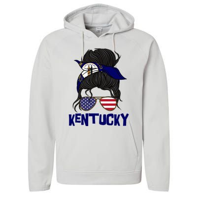 Kentucky For Girl Kentucky Proud State Flag Performance Fleece Hoodie