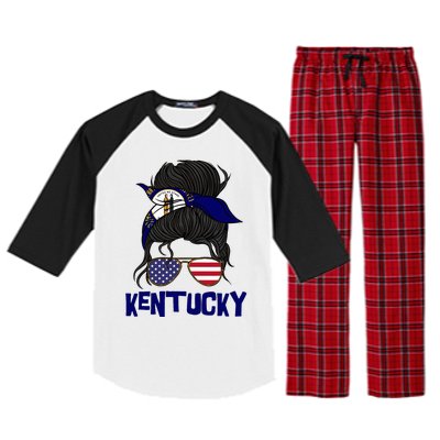 Kentucky For Girl Kentucky Proud State Flag Raglan Sleeve Pajama Set