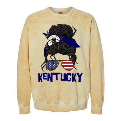 Kentucky For Girl Kentucky Proud State Flag Colorblast Crewneck Sweatshirt