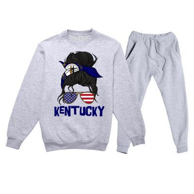 Kentucky For Girl Kentucky Proud State Flag Premium Crewneck Sweatsuit Set