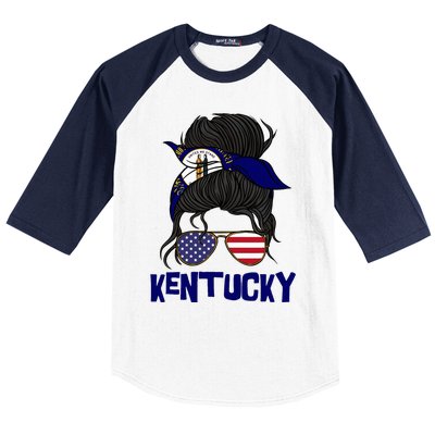 Kentucky For Girl Kentucky Proud State Flag Baseball Sleeve Shirt