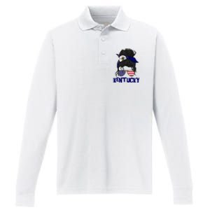 Kentucky For Girl Kentucky Proud State Flag Performance Long Sleeve Polo