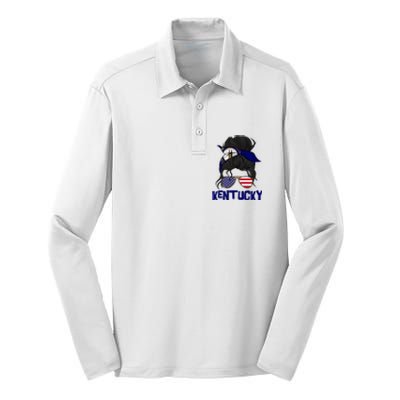 Kentucky For Girl Kentucky Proud State Flag Silk Touch Performance Long Sleeve Polo