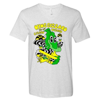 King Funny Gizzard The Lizard Gift Wizard V-Neck T-Shirt