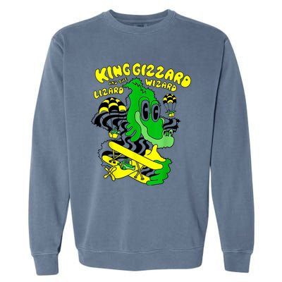 King Funny Gizzard The Lizard Gift Wizard Garment-Dyed Sweatshirt