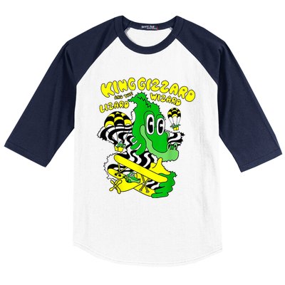 King Funny Gizzard The Lizard Gift Wizard Baseball Sleeve Shirt