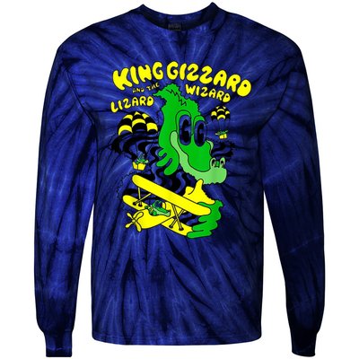 King Funny Gizzard The Lizard Gift Wizard Tie-Dye Long Sleeve Shirt