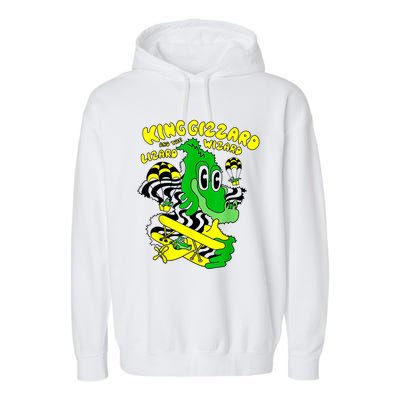 King Funny Gizzard The Lizard Gift Wizard Garment-Dyed Fleece Hoodie