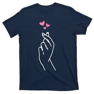 Korean Finger Heart Tee Hand I Love You Kpop Merch Kpop T-Shirt