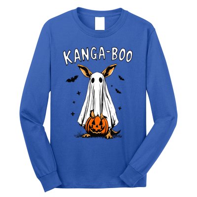 Kangaboo Funny Halloween Kangaroo Ghost Pun Animal Humor Gift Long Sleeve Shirt