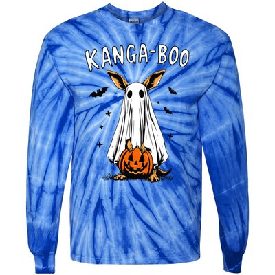 Kangaboo Funny Halloween Kangaroo Ghost Pun Animal Humor Gift Tie-Dye Long Sleeve Shirt