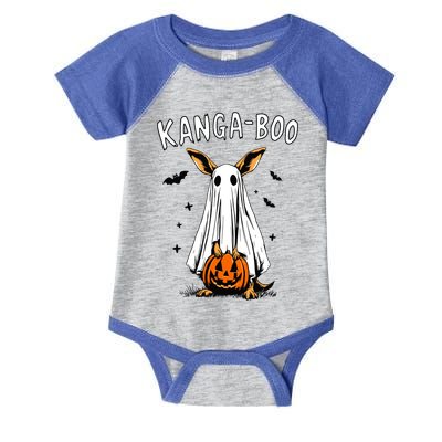 Kangaboo Funny Halloween Kangaroo Ghost Pun Animal Humor Gift Infant Baby Jersey Bodysuit