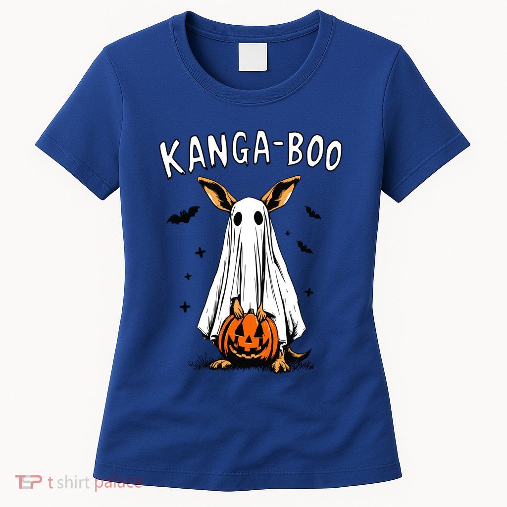 Kangaboo Funny Halloween Kangaroo Ghost Pun Animal Humor Gift Womens T-Shirt