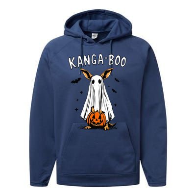 Kangaboo Funny Halloween Kangaroo Ghost Pun Animal Humor Gift Performance Fleece Hoodie