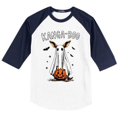 Kangaboo Funny Halloween Kangaroo Ghost Pun Animal Humor Gift Baseball Sleeve Shirt