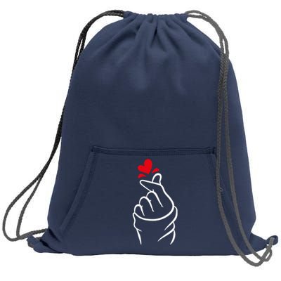 Korean Finger Heart, Korean Love Gift, Cute Korean Heart T, K Pop S Sweatshirt Cinch Pack Bag