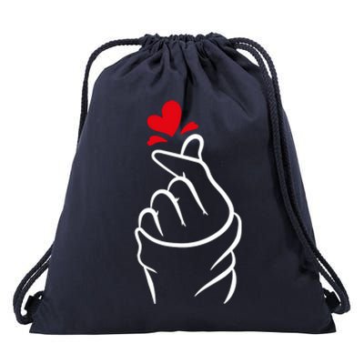 Korean Finger Heart, Korean Love Gift, Cute Korean Heart T, K Pop S Drawstring Bag