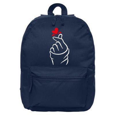 Korean Finger Heart, Korean Love Gift, Cute Korean Heart T, K Pop S 16 in Basic Backpack